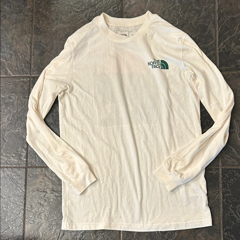The North Face Off-White Long Sleeve Tee with Scenic Graphic